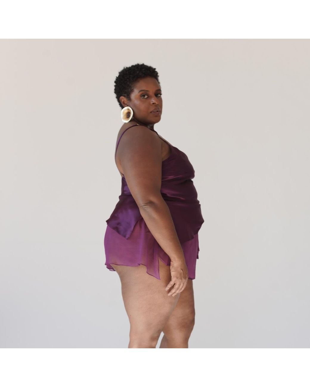 Je Mérite (I Deserve) Purple Silk Chiffon Tap Short