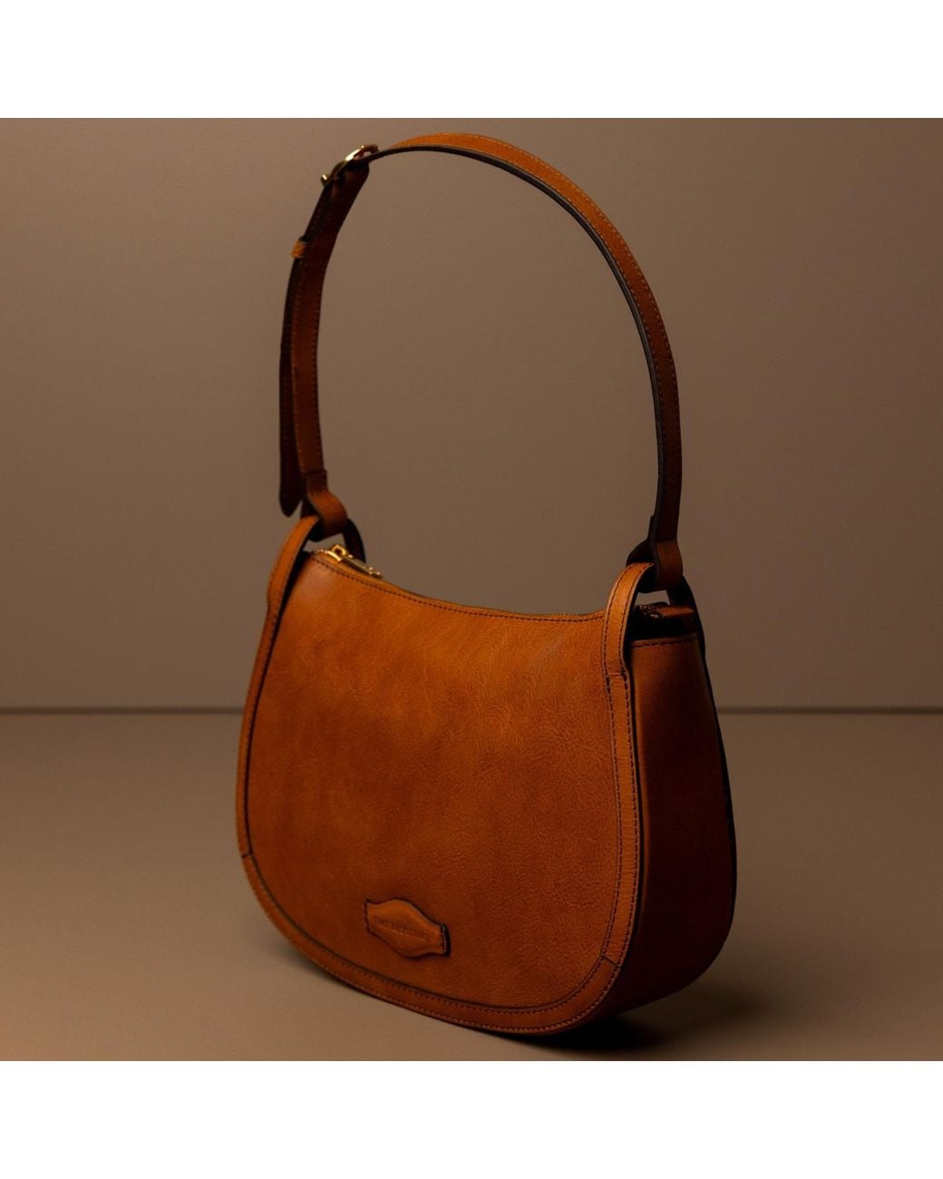 Time Resistance Brown Leather Hobo Bag For