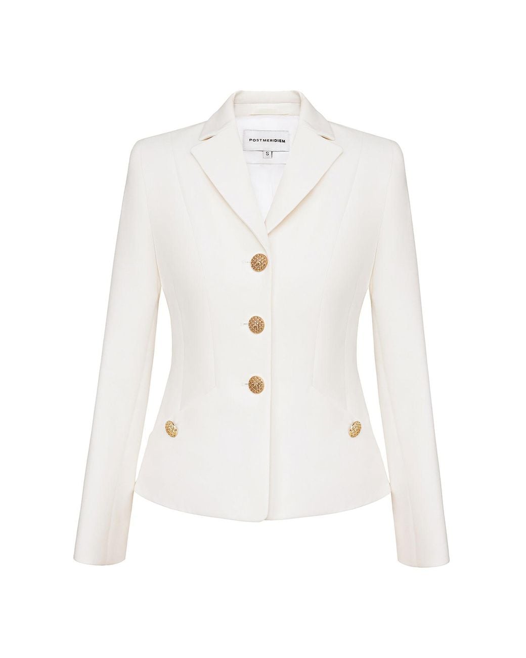 POST MERIDIEM White Fitted Silhouette Jacket