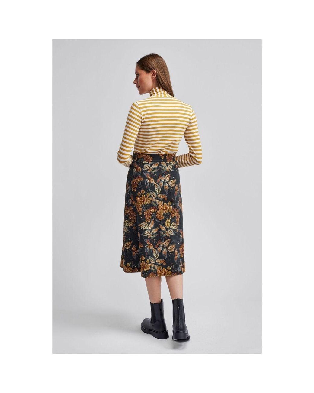 Marianna Déri Black Golden Leaves Skirt