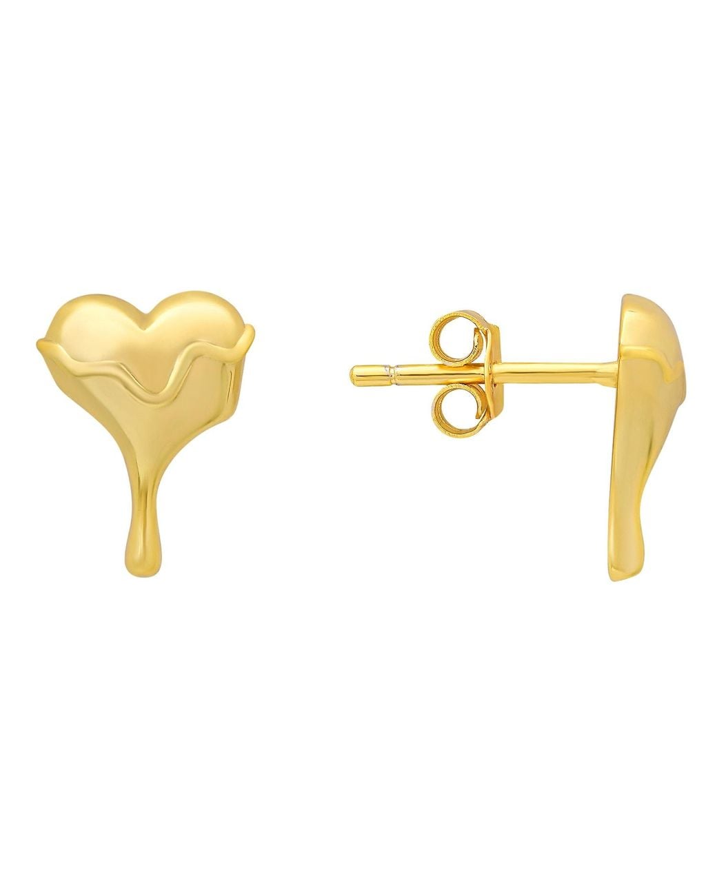 Kylie Harper Metallic 'Melting' Heart Stud Earrings
