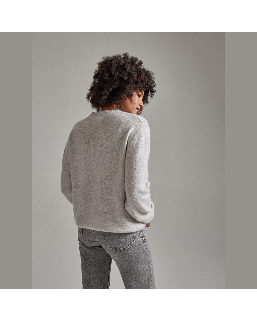 Salts Cashmere Gray Lofty Knit Crew Neck Sweater