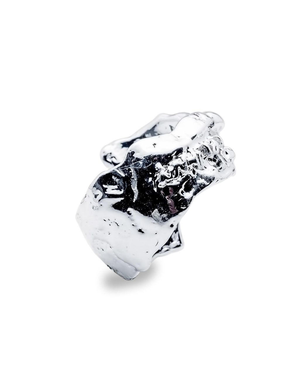 Mercela White Wide Open Statement Ring With Textured Sculptural Form – Nature Inspired Chunky Jewellery Gift For Her