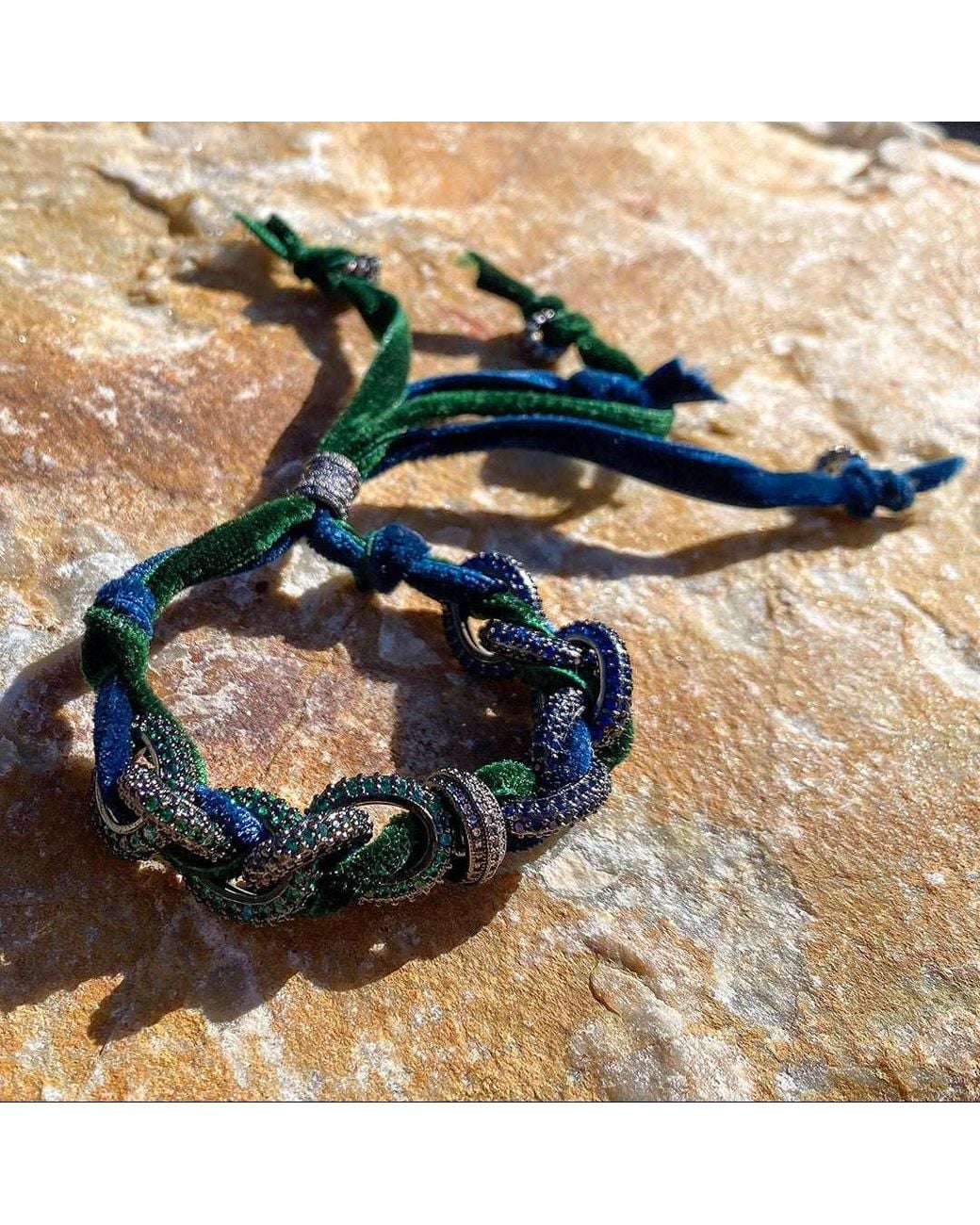 Persia Dona Jewelry Blue Midnight Emerald Velvet Bracelet