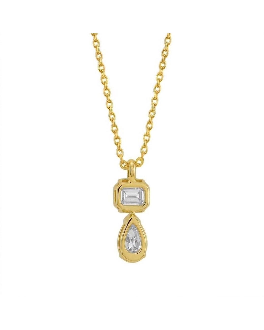 Artisan Metallic 14K Diamond Two-Stone Pendant Necklace