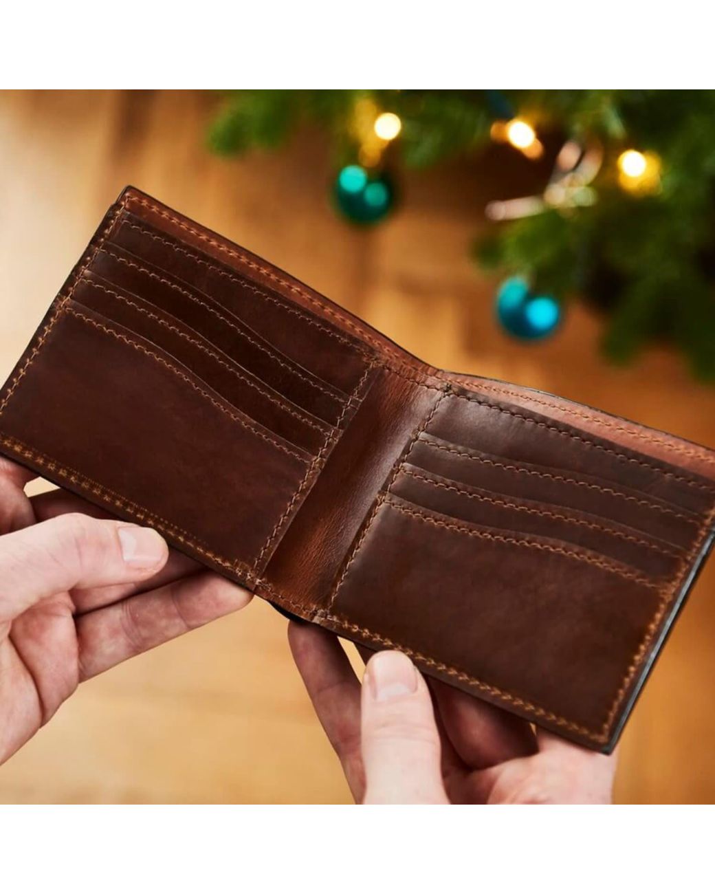 VIDA VIDA Brown Panther Leather Card Wallet for men