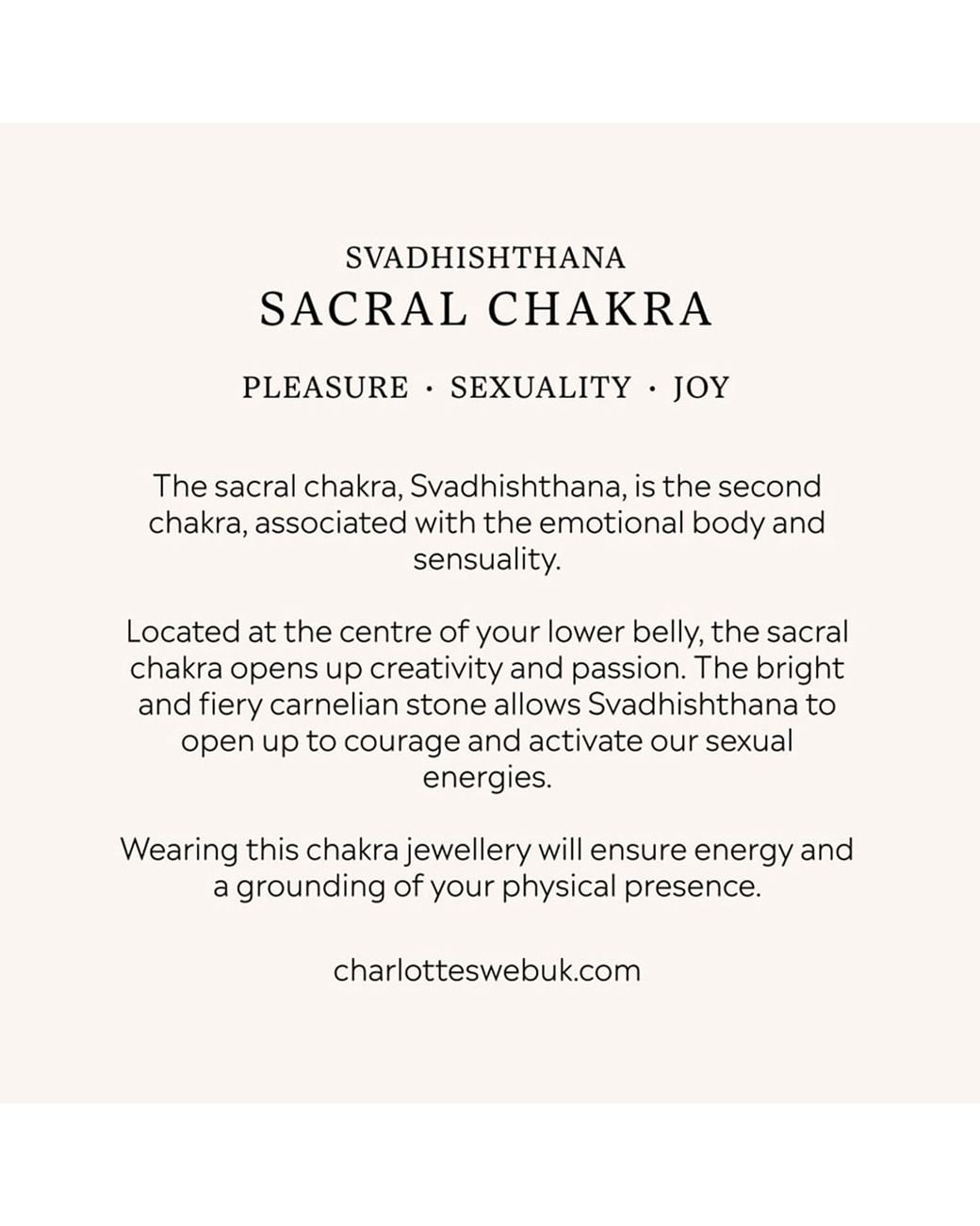 Charlotte's Web Jewellery Metallic Sacral Chakra Necklace