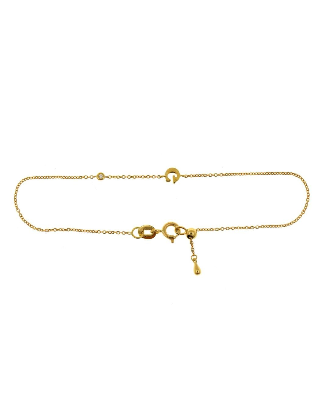 Genevieve Collection Metallic 18K Initial Diamond Bracelet