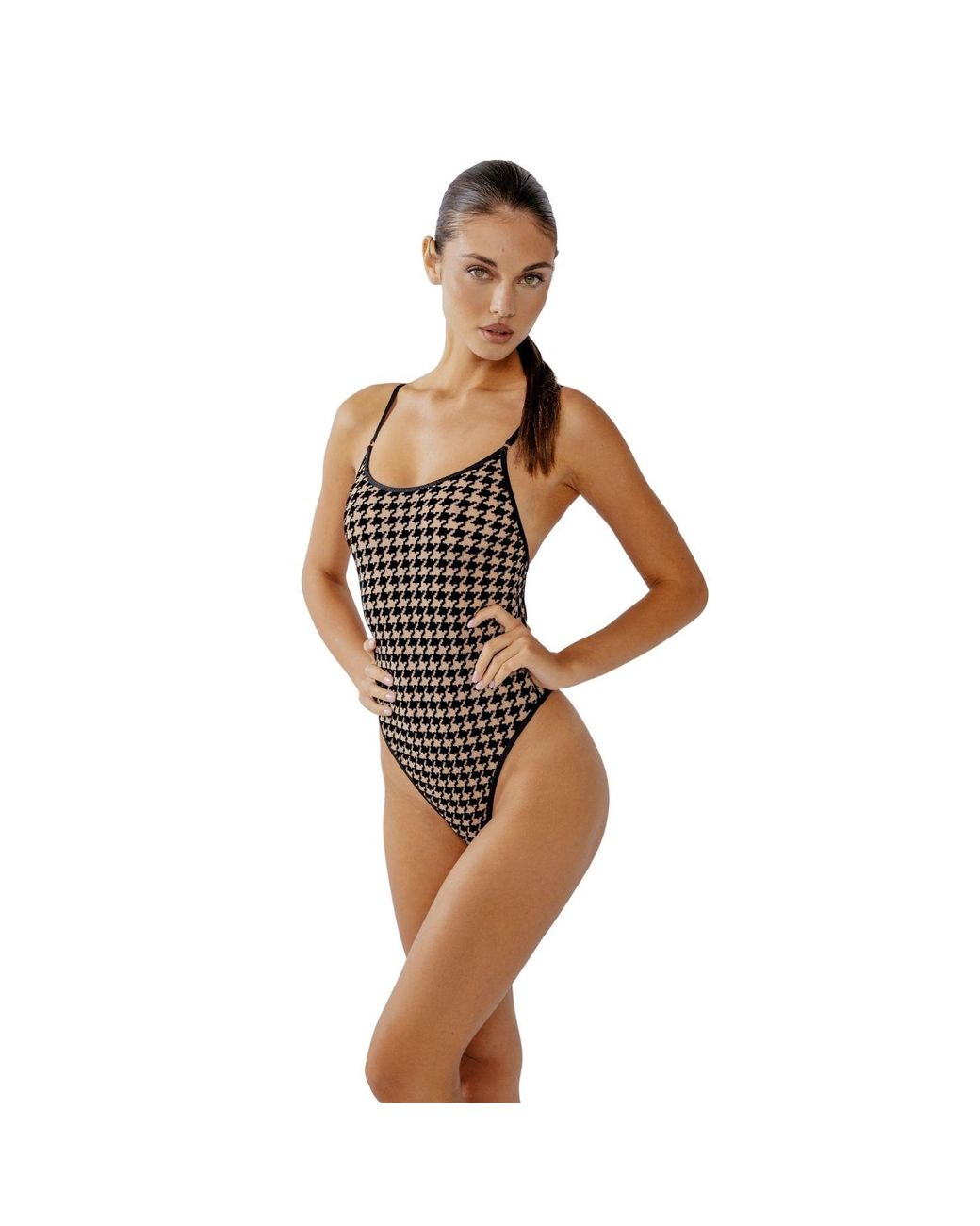 Perilla Lingerie Black Oxford Bodysuit