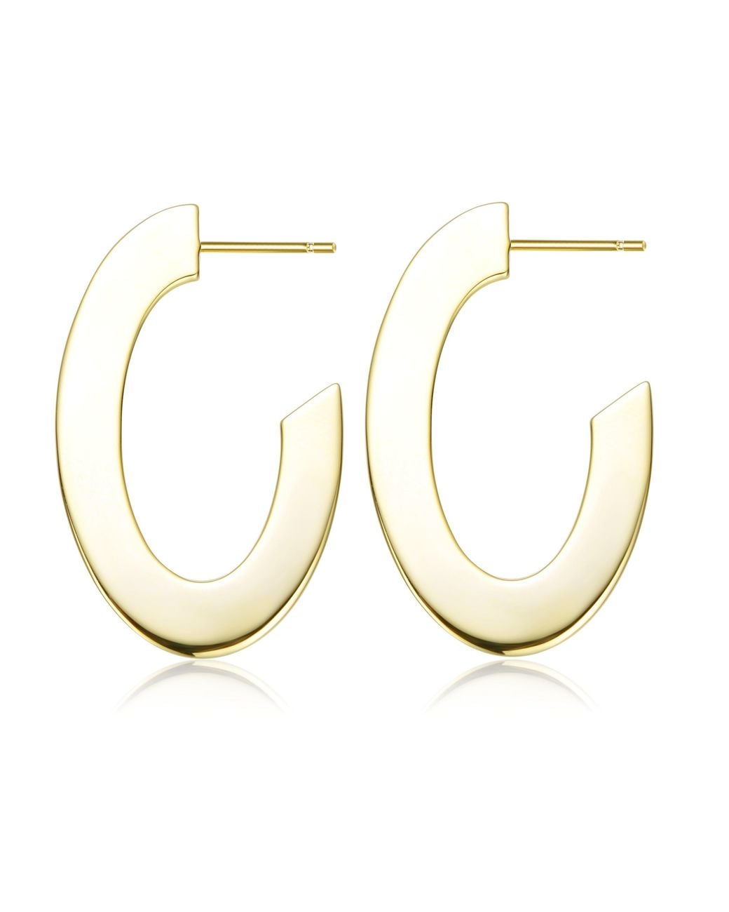 Genevive Jewelry Metallic Rachel Glauber Colored Open Disc Hoop Earrings