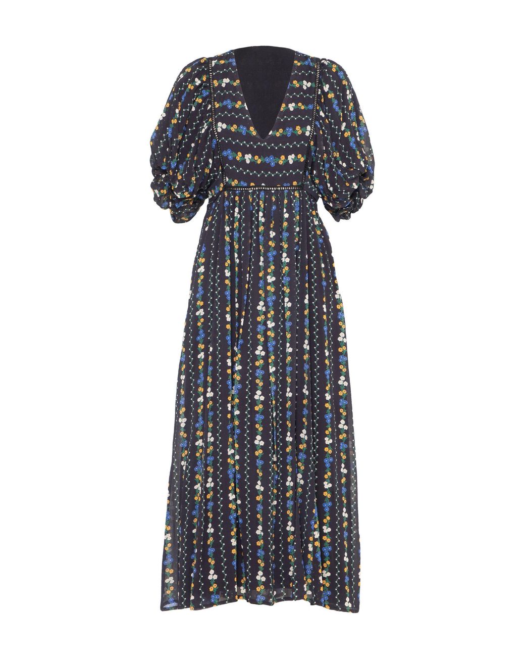 Rose & Nancy Gray Kiri Floral Printed Maxi Dress