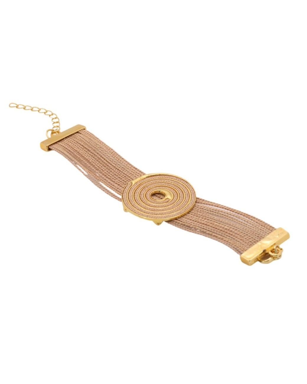 Nart Nature Making Art Metallic The Spiral Buriti Natural Fiber Bracelet