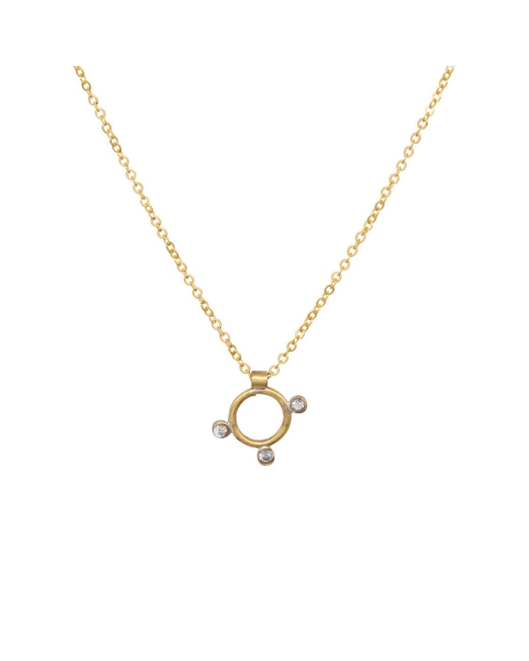 Lily Flo Jewellery Metallic Rhea 3 Diamond Necklace