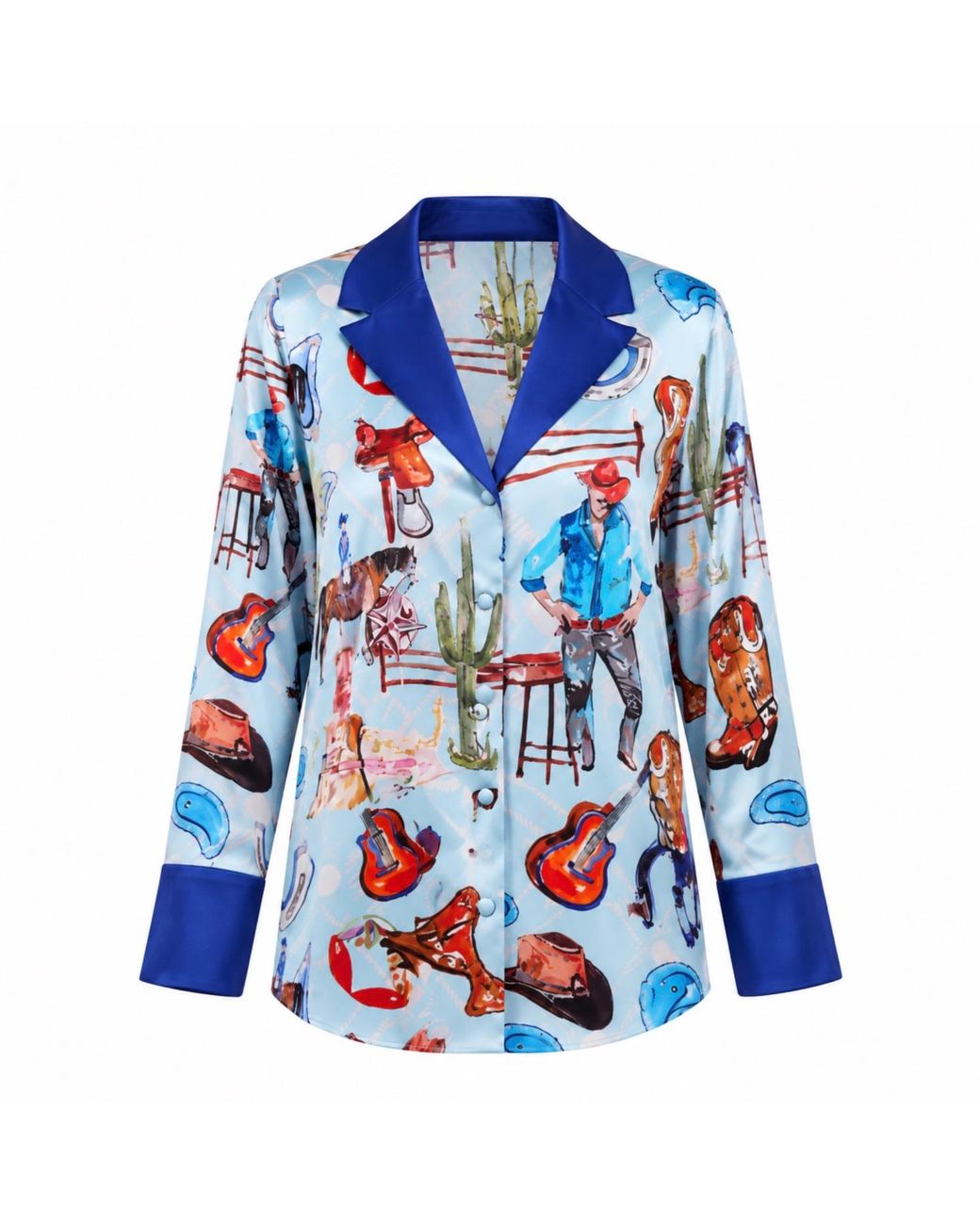 Jessica Russell Flint Blue Blazer Shirt