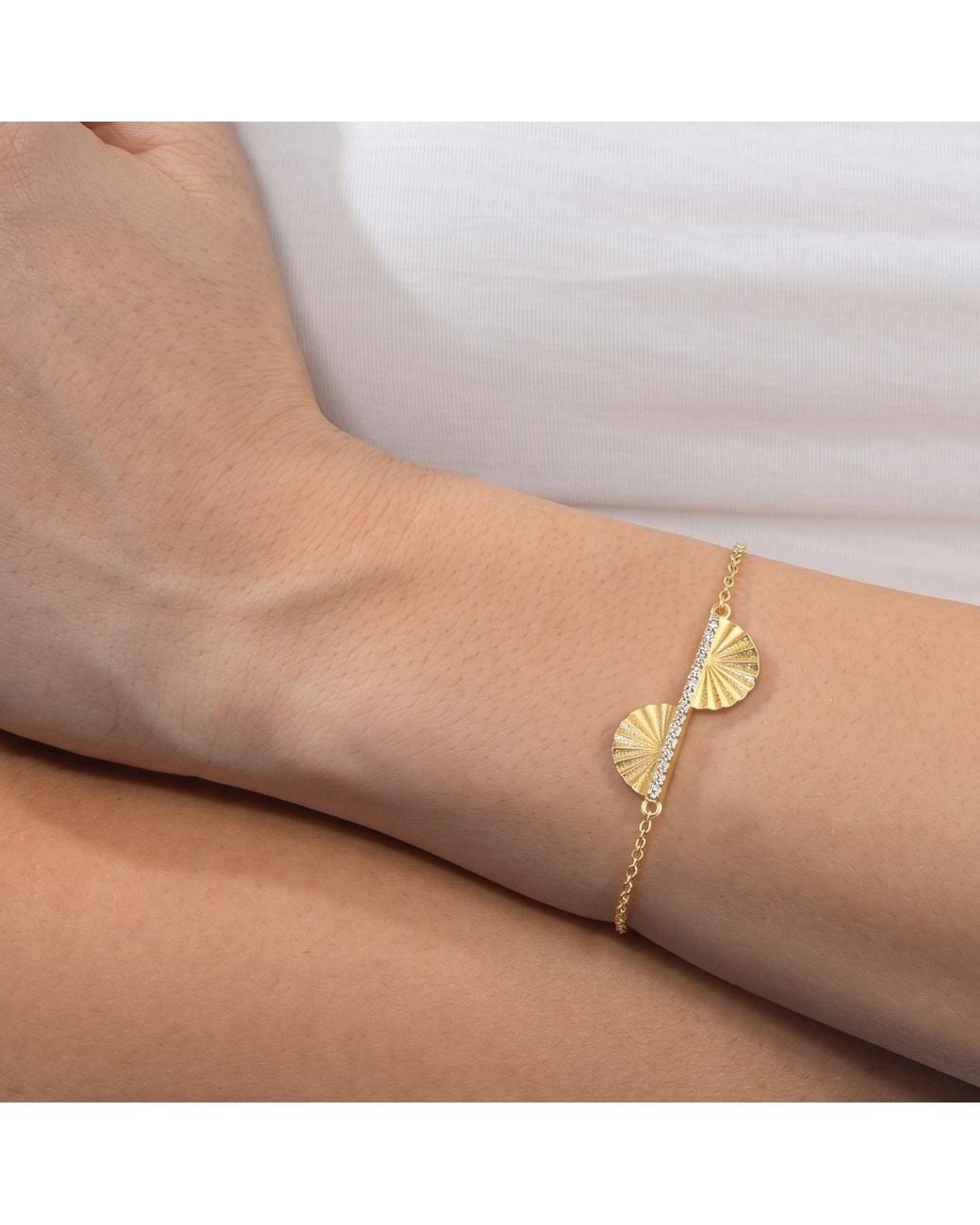 With Love Darling Metallic Fan Leaf Bracelet