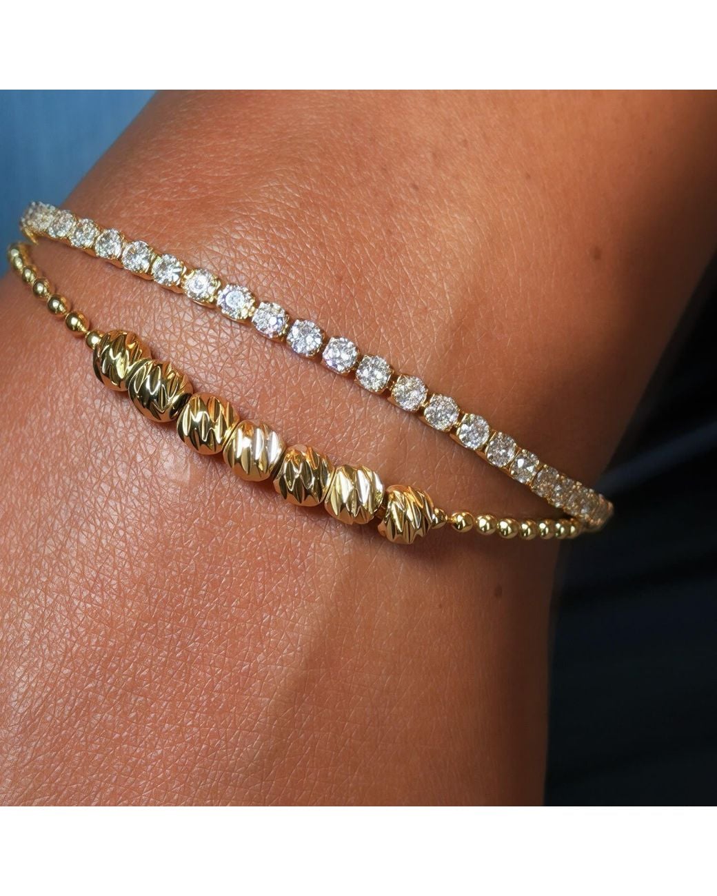 Freak Vault Metallic Aurelia Crystal Bead Bracelet