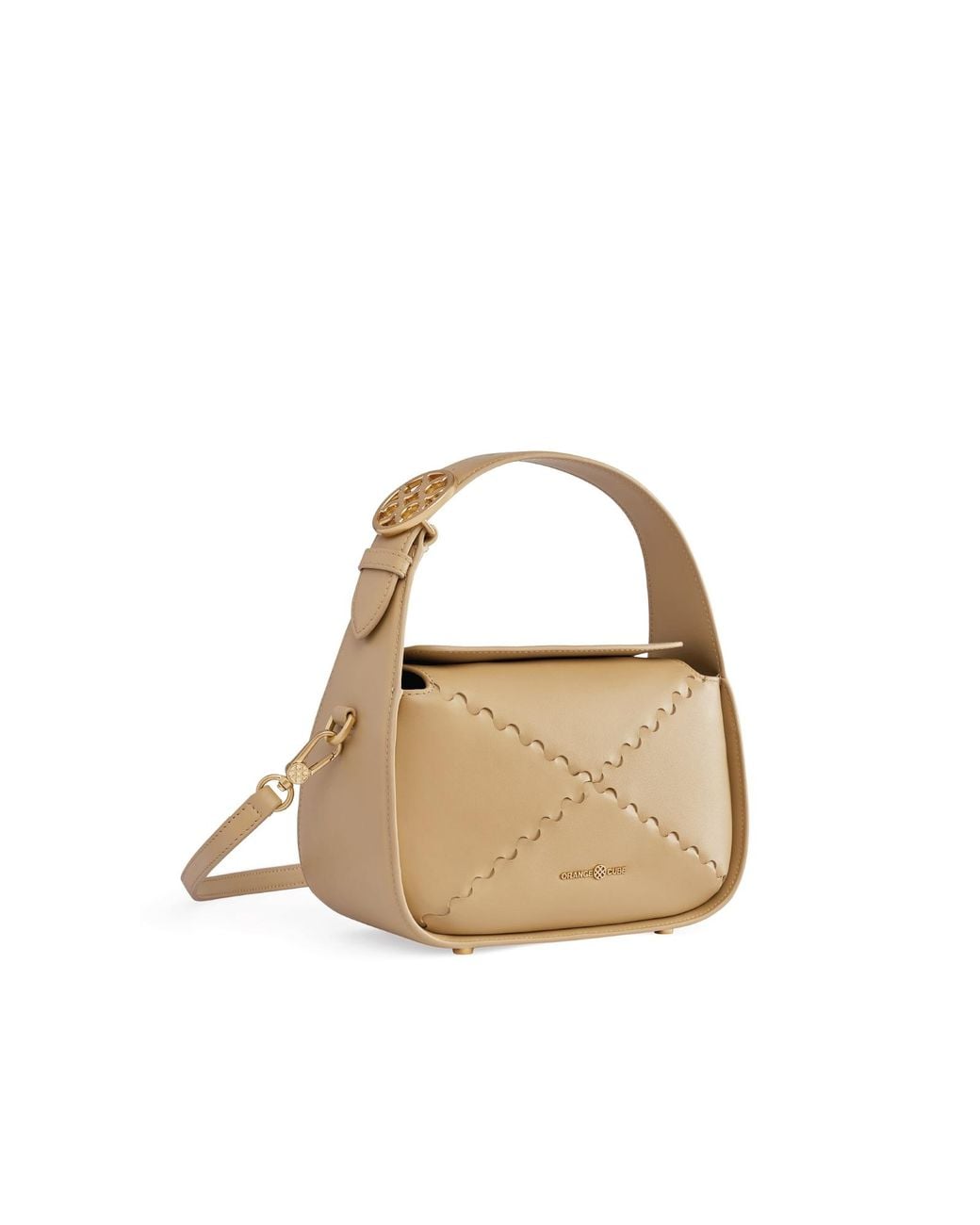 Orange Cube Natural Classic Mosaic Box Bag