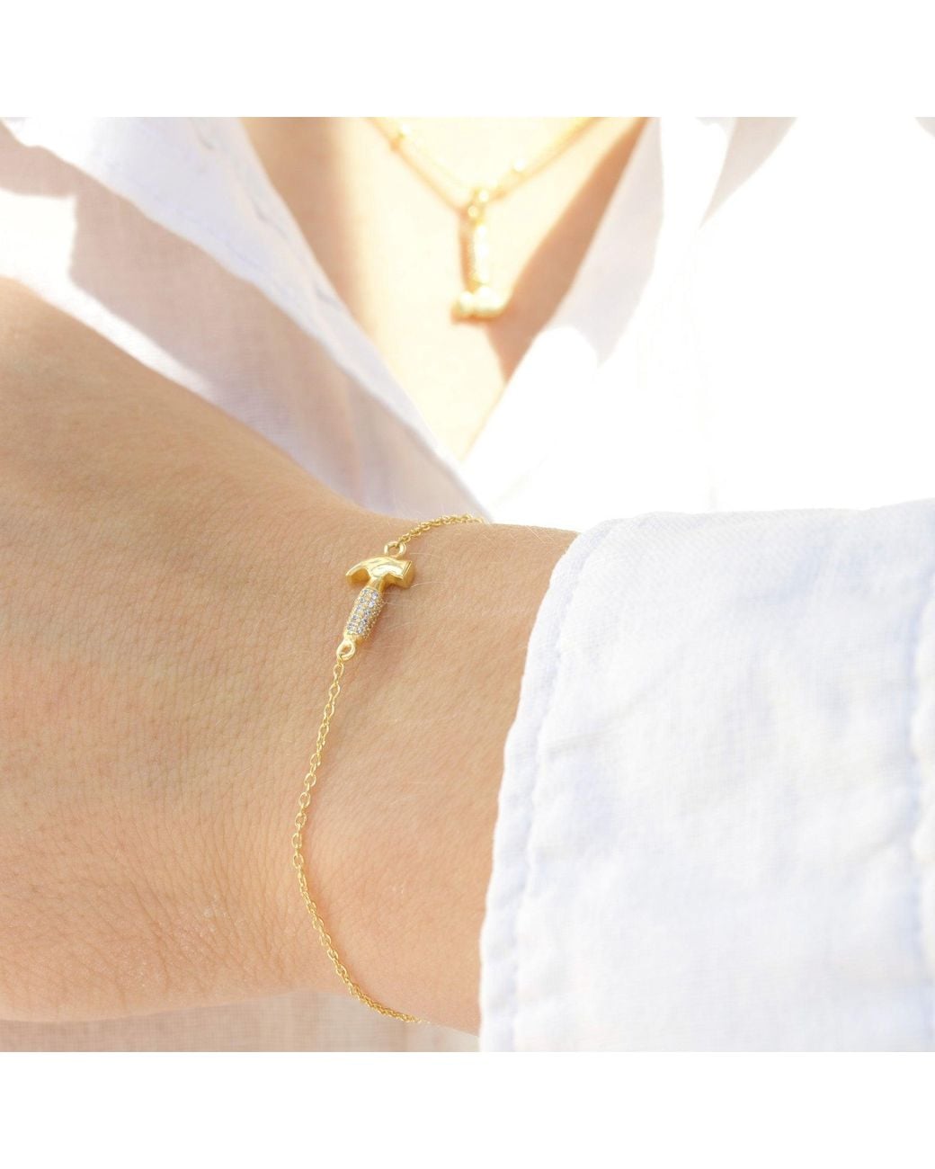 With Love Darling Metallic Hammer Bracelet Diamond
