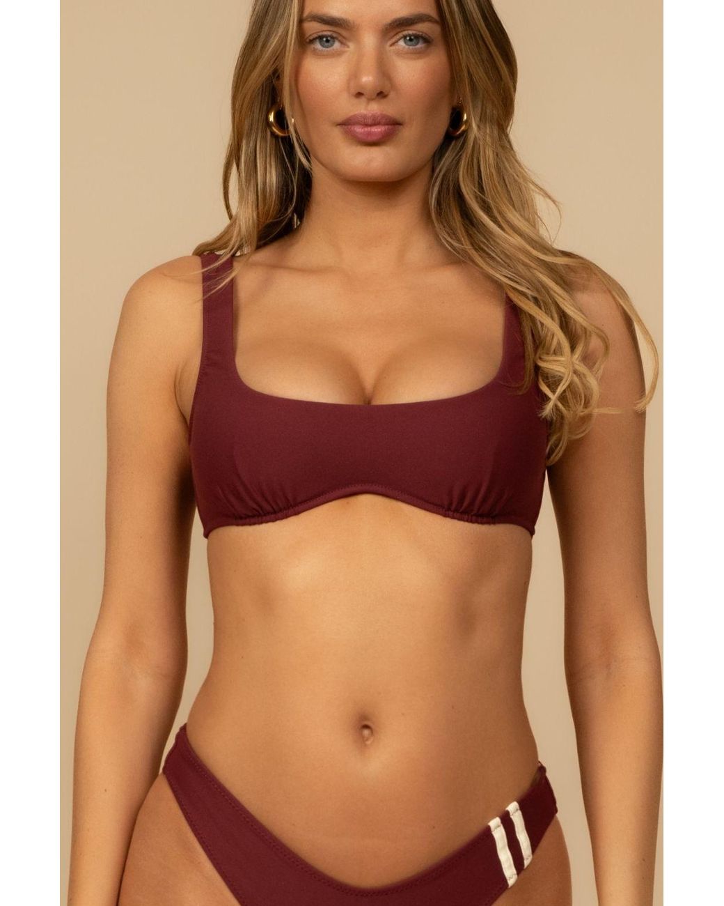 Montce Red Kaia Sport Bikini Top