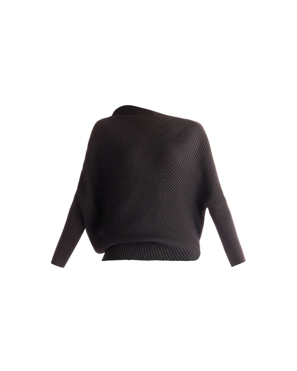 Paisie Black Draped Knitted Jumper