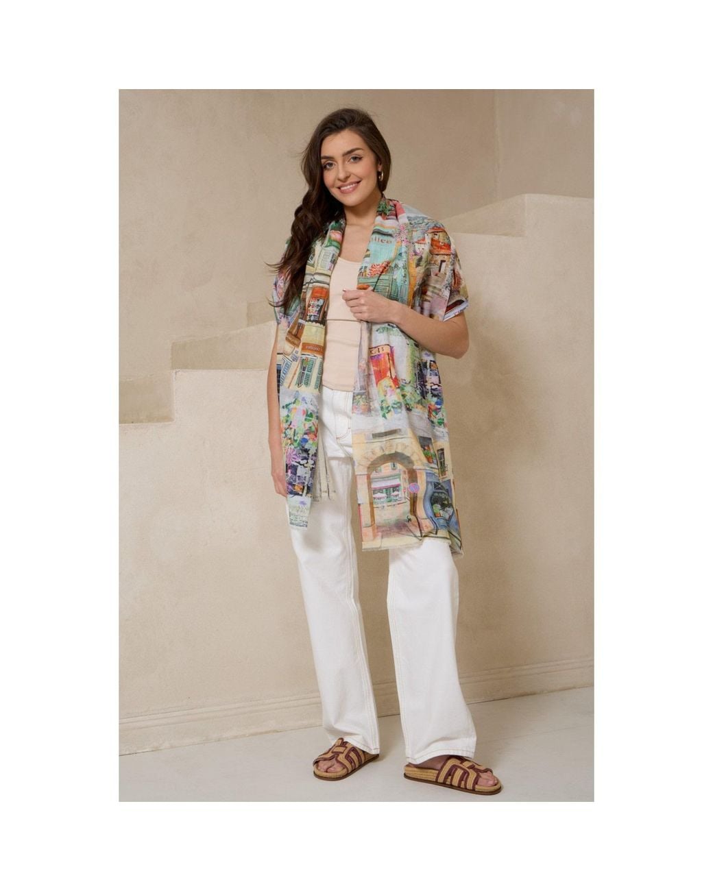 Saachi Blue City Printed Scarf