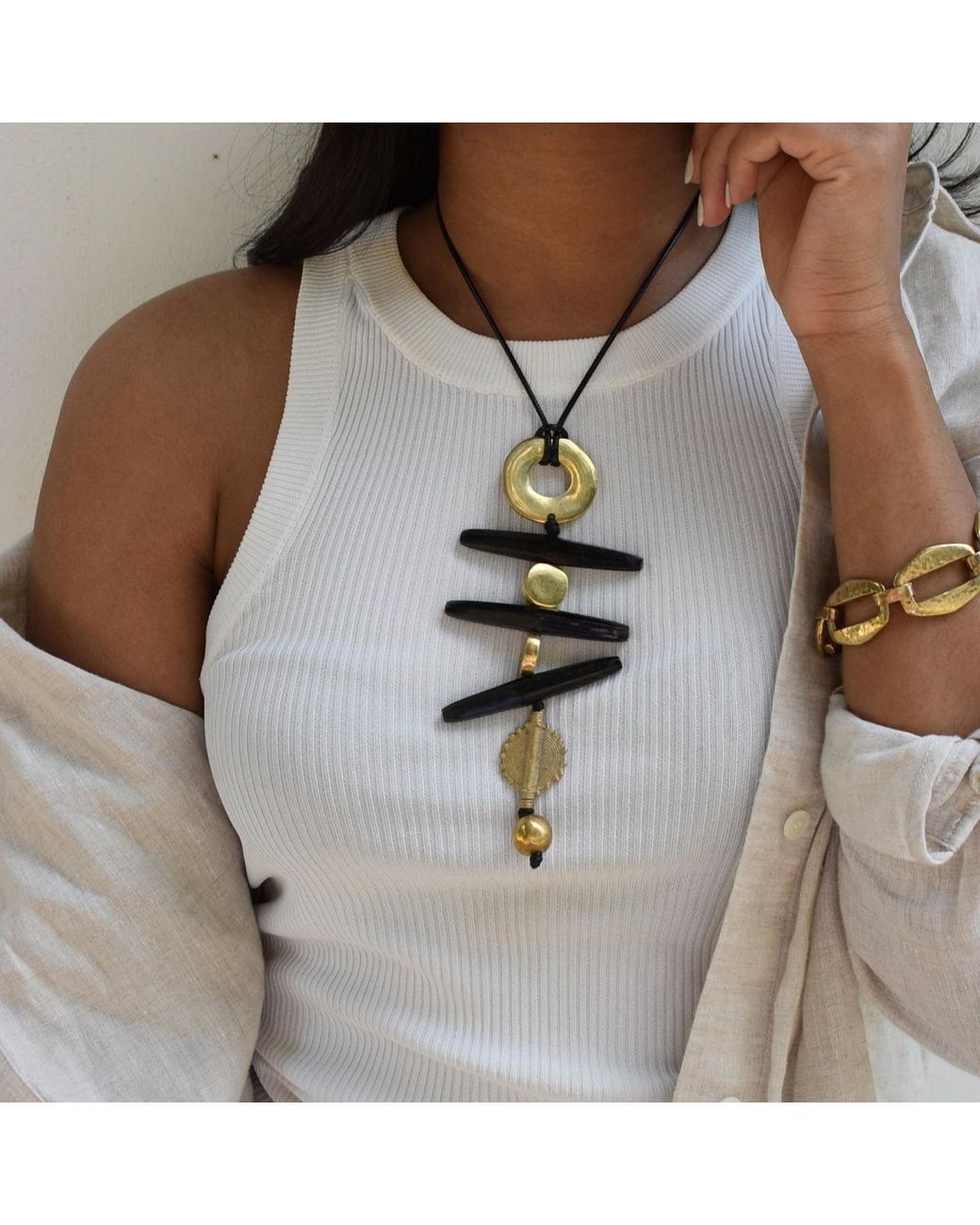 Lala Salama White Huru Necklace