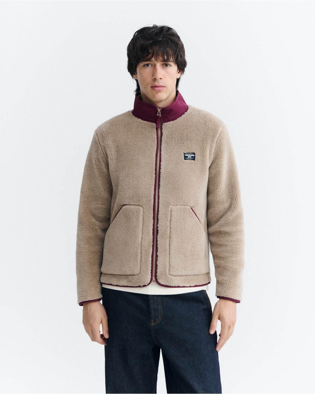 Thinking Mu Brown Marcos Shearling Jacket for men