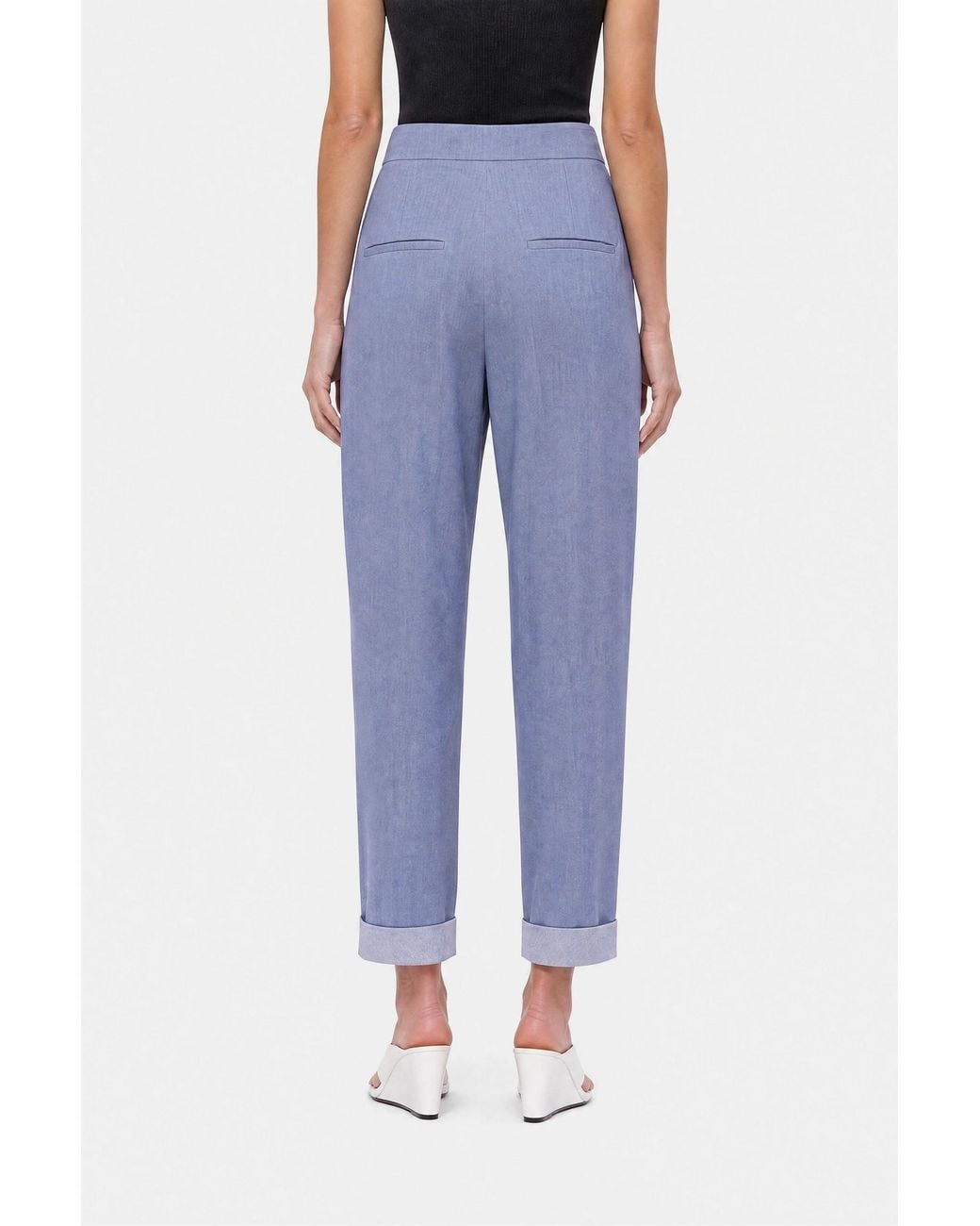 Nocturne Blue Tie Detail Pleated Trousers