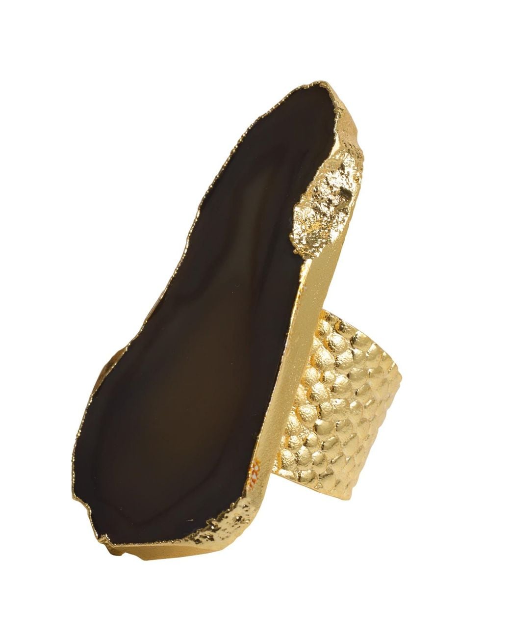 YAA YAA LONDON Black Ultra Mega Dark Gemstone Statement Ring