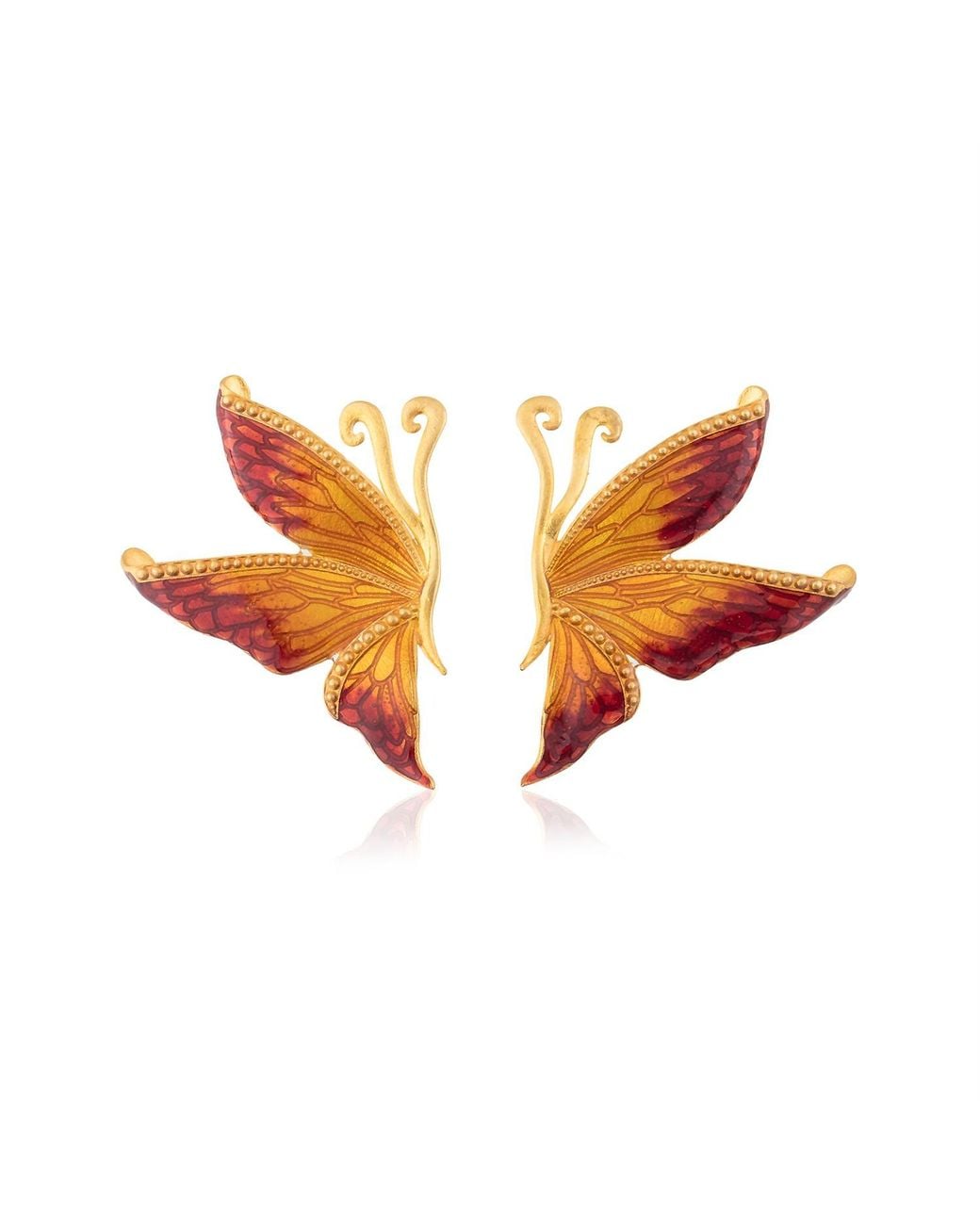 Milou Jewelry Orange Butterfly Earrings