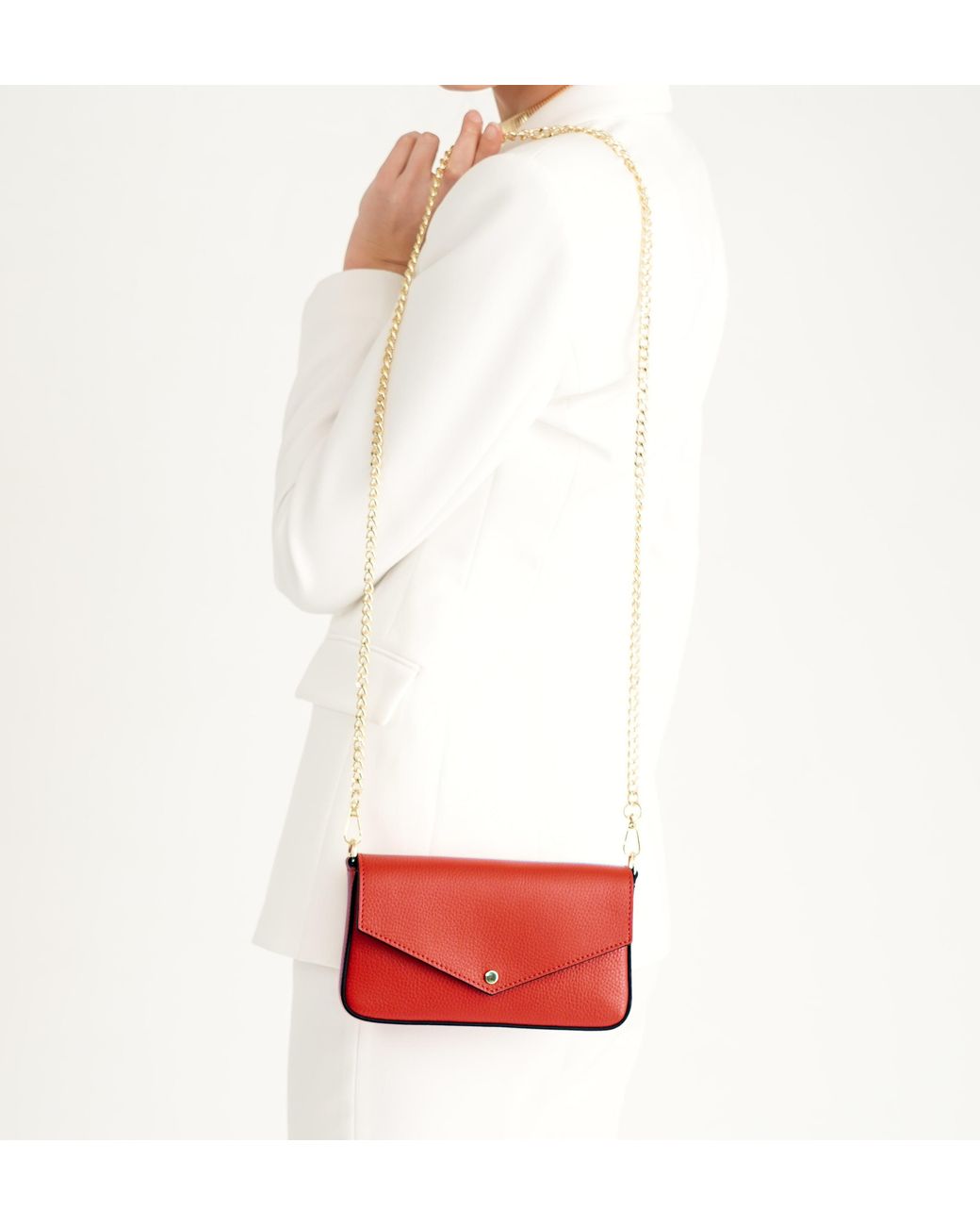 Apatchy London Red The Munro Scarlet Leather Shoulder Bag