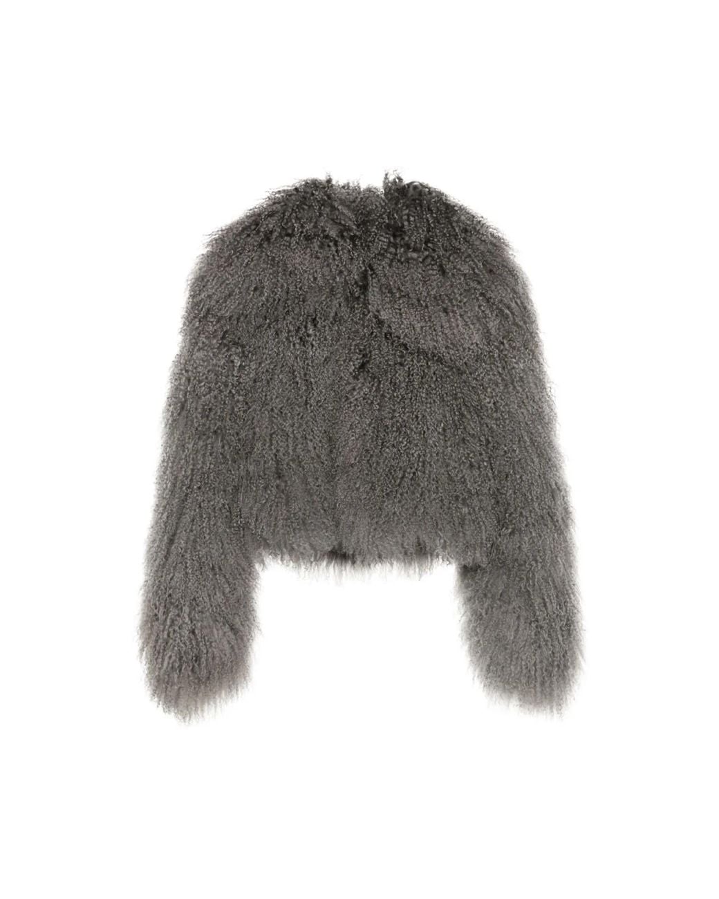 Nomi Fame Gray Shearling Fur Coat