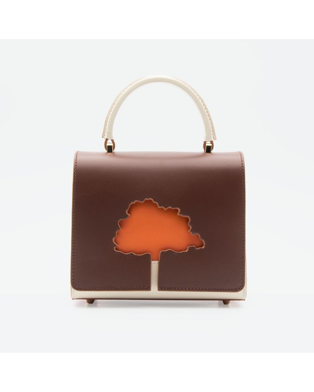 Absurde Brown One Way Small Leather Shoulder Bag