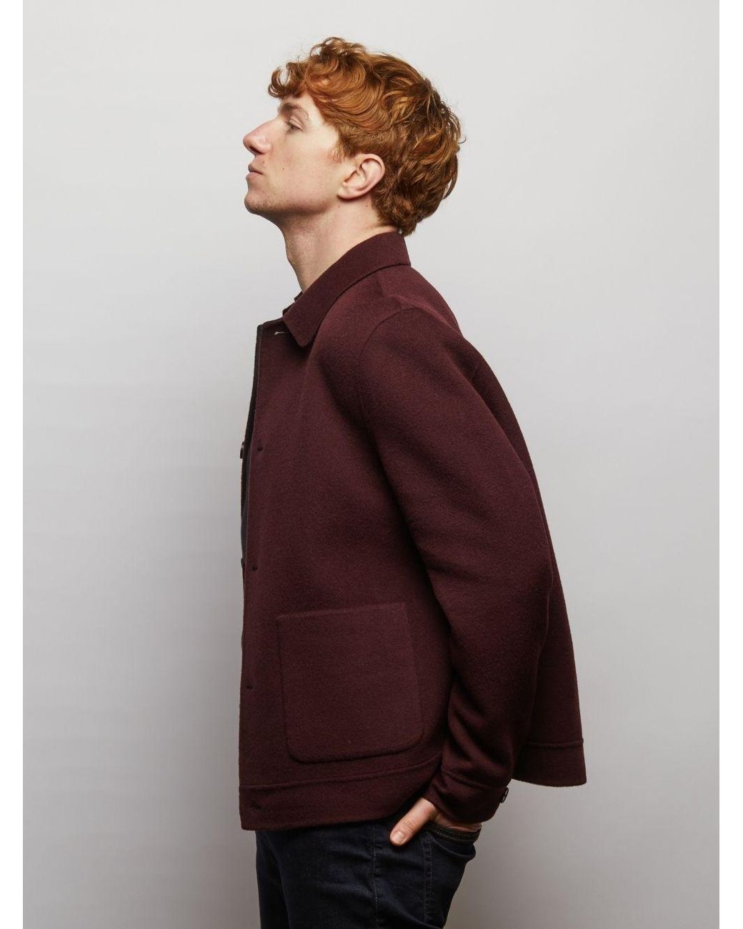 Guards London Purple Irish Reversible Wool Blend Jacket for men