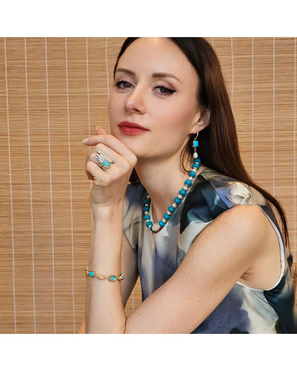 Farra Blue And Moonstone Elegance Bracelet