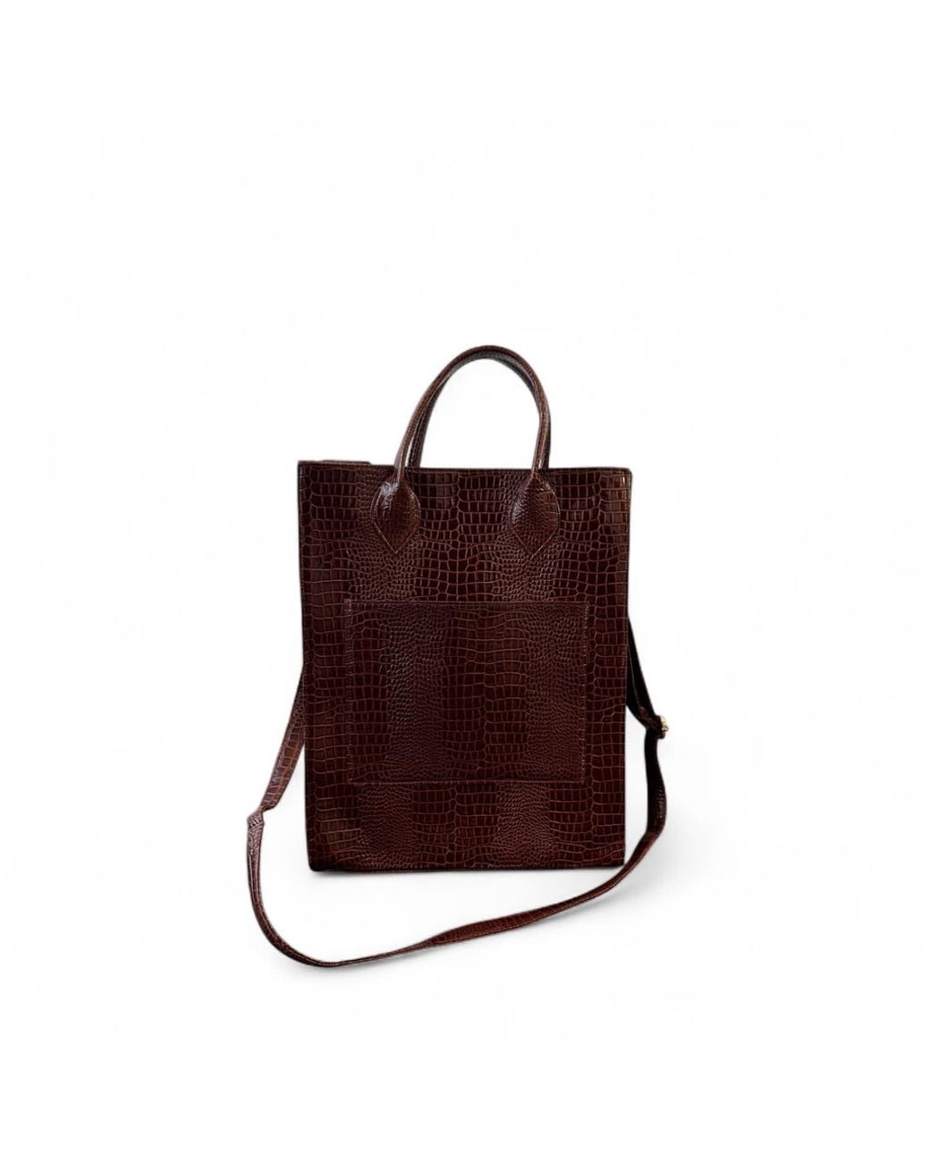 Jpo Brown Light Faux Leather Tote Bag for men