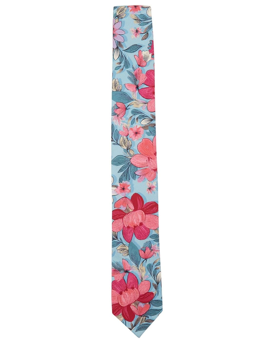 Lords of Harlech White Taddeo Catalan Floral Merino Tie for men