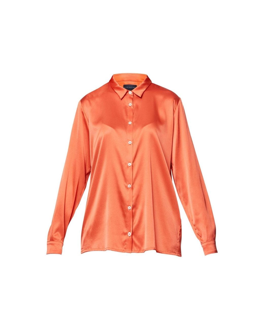 Helen Mcalinden Orange Elsie Silk Utility Shirt