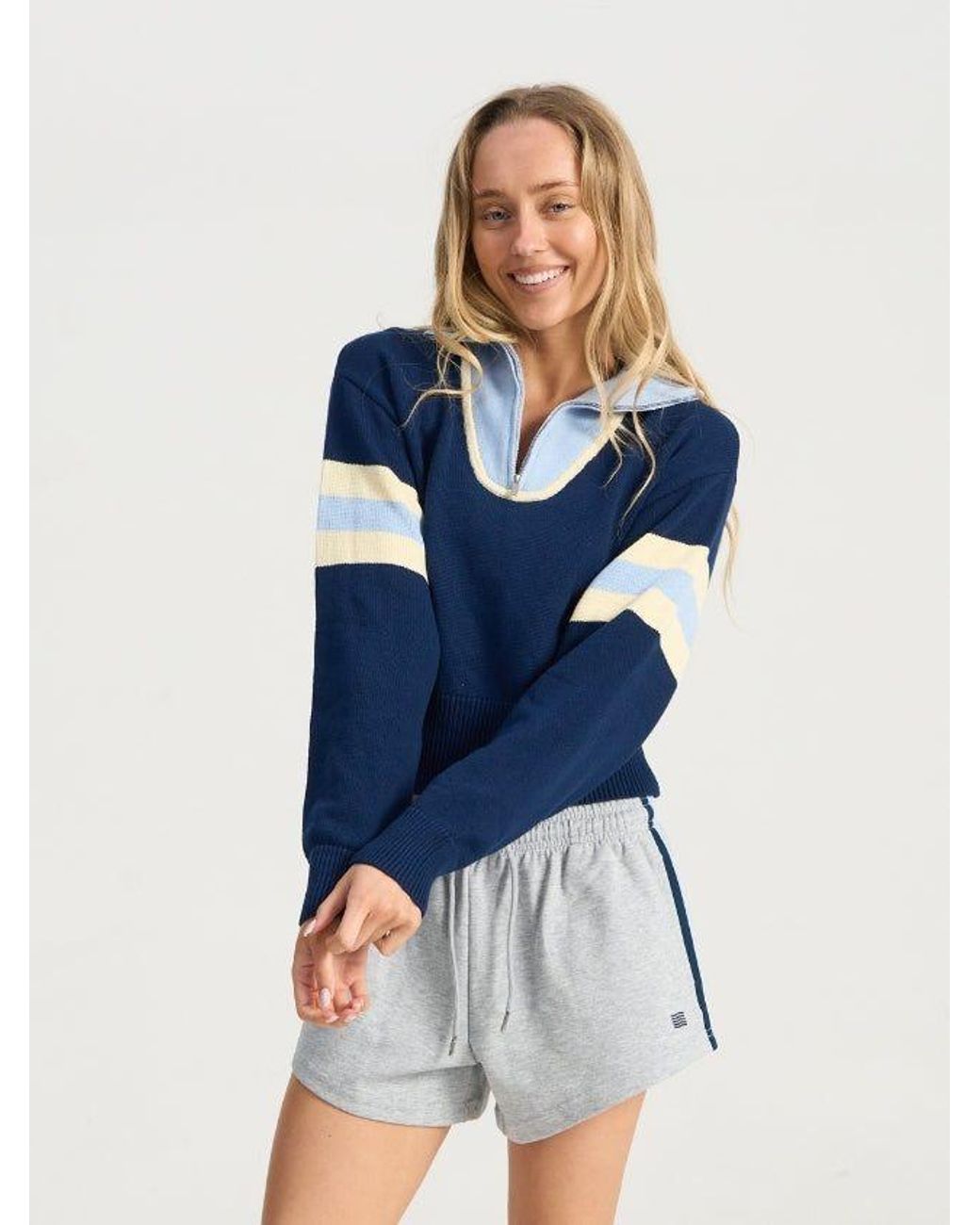 Bondi Active Blue Victory Zip Knit