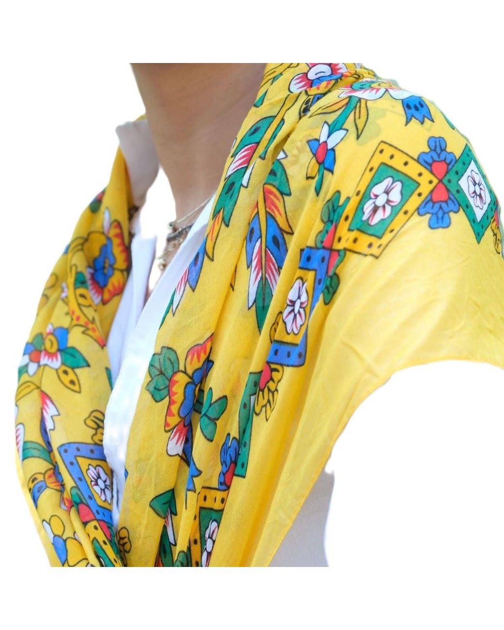 Springmoonatelier Yellow Floral Scarf