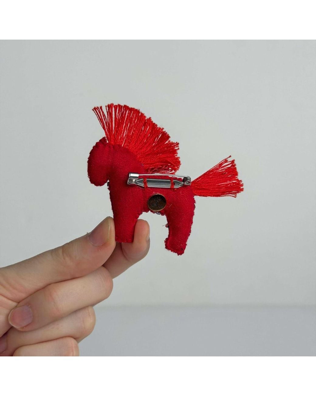 VETKA Red Handmade Horse Brooch- Fire Horse