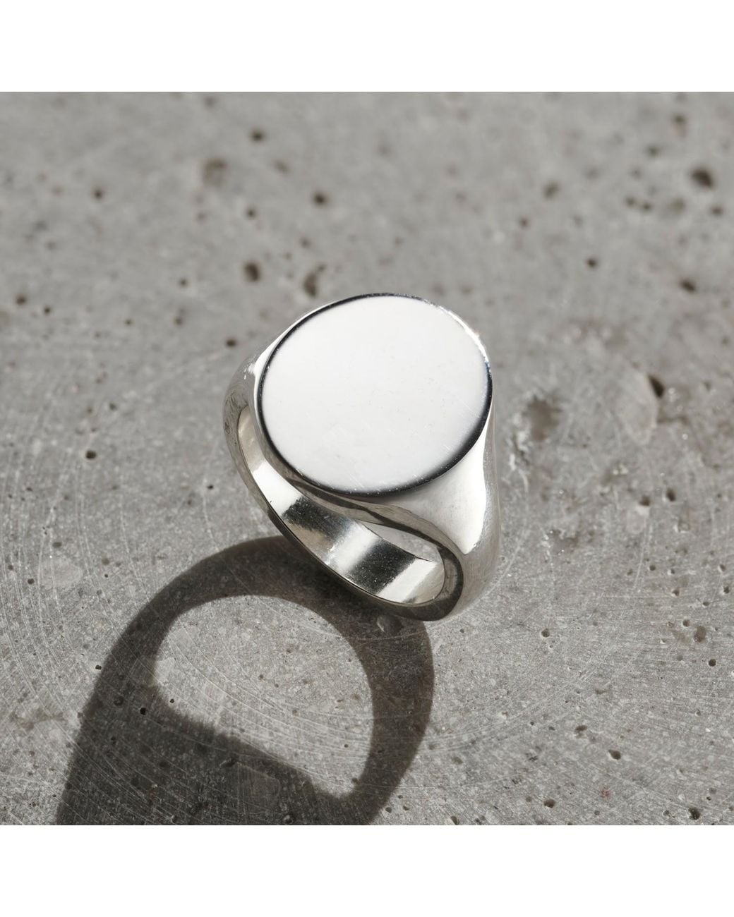 Posh Totty Designs Gray Sterling Silver Men's Oval Signet Ring for men
