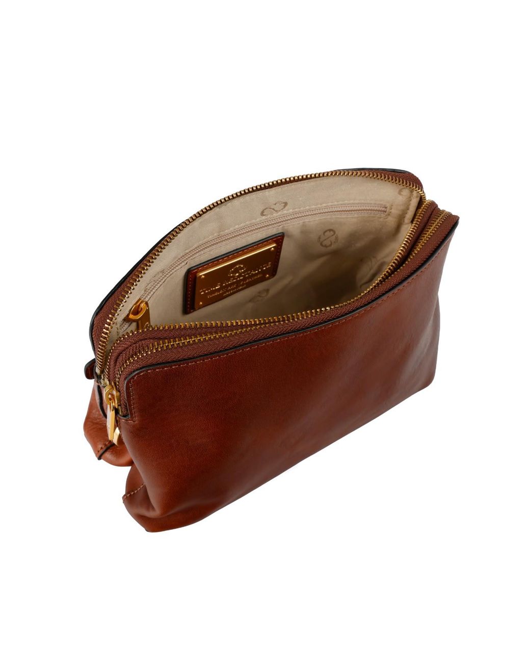 Time Resistance Brown Leather Clutch for men