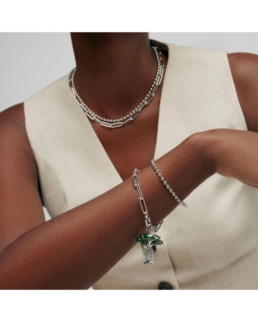 Onia Metallic Baby Sphere Bracelet