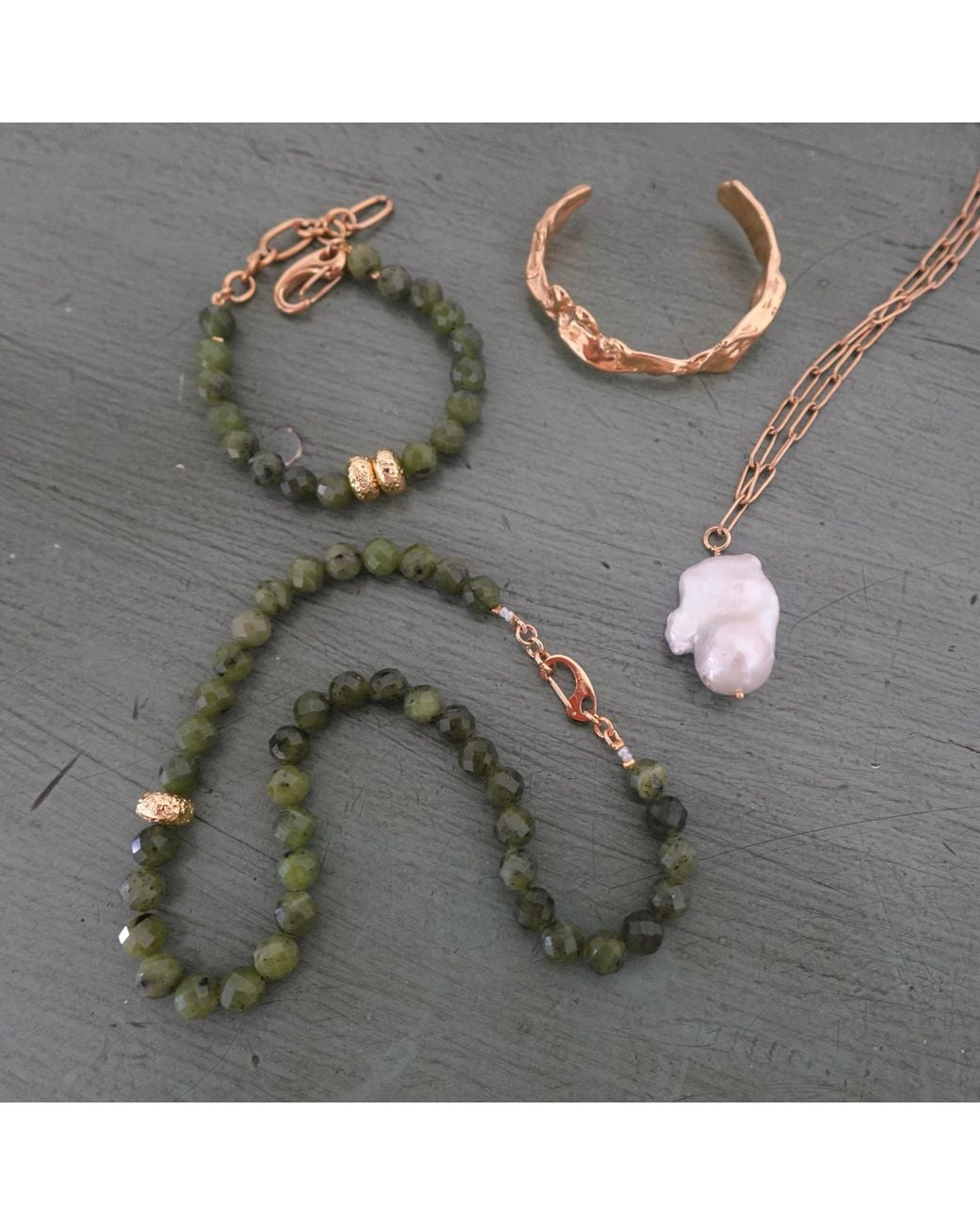 Smilla Brav Metallic Baroque Pearl Necklace Lindsay