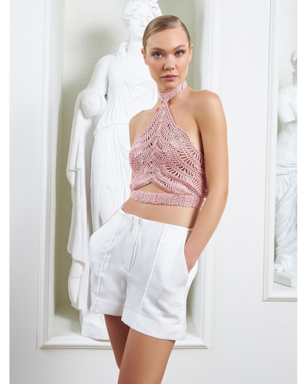 Lumina Eligma White Clean Cut Shorts