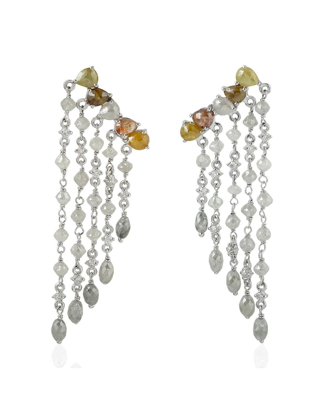 Artisan White 18K Ice Diamond & Diamond Dangle Earrings