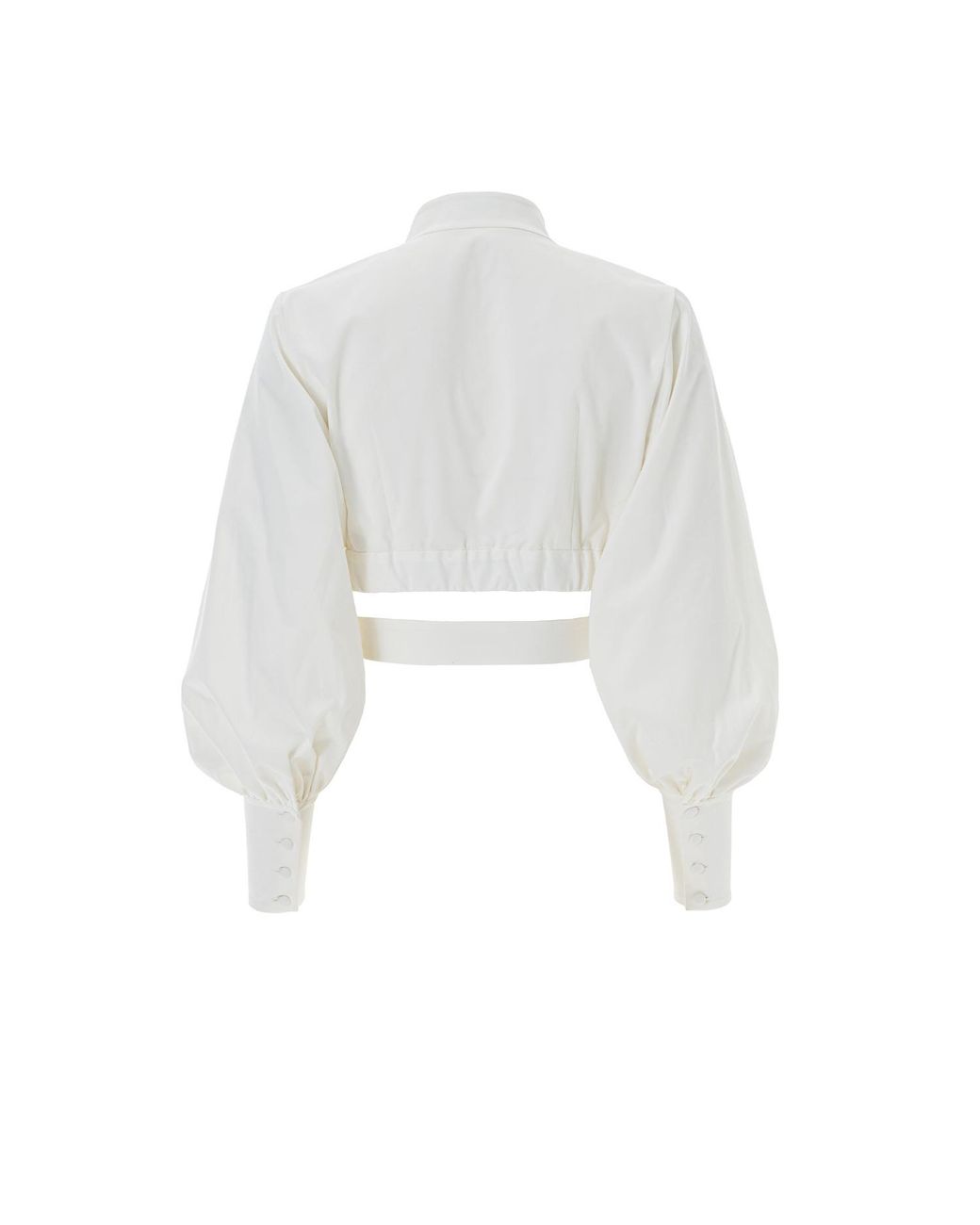 Lita Couture White Wrap Around Crisp Cotton Blouse