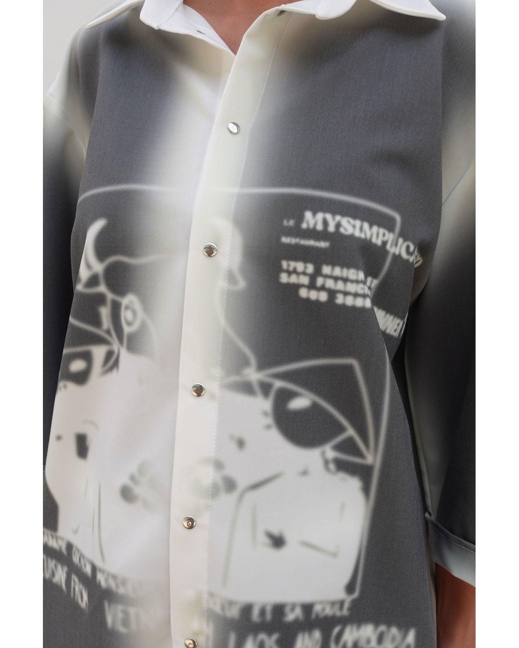 mysimplicated Blue Short Sleeve Shirt And Bermuda Set With Laos Design