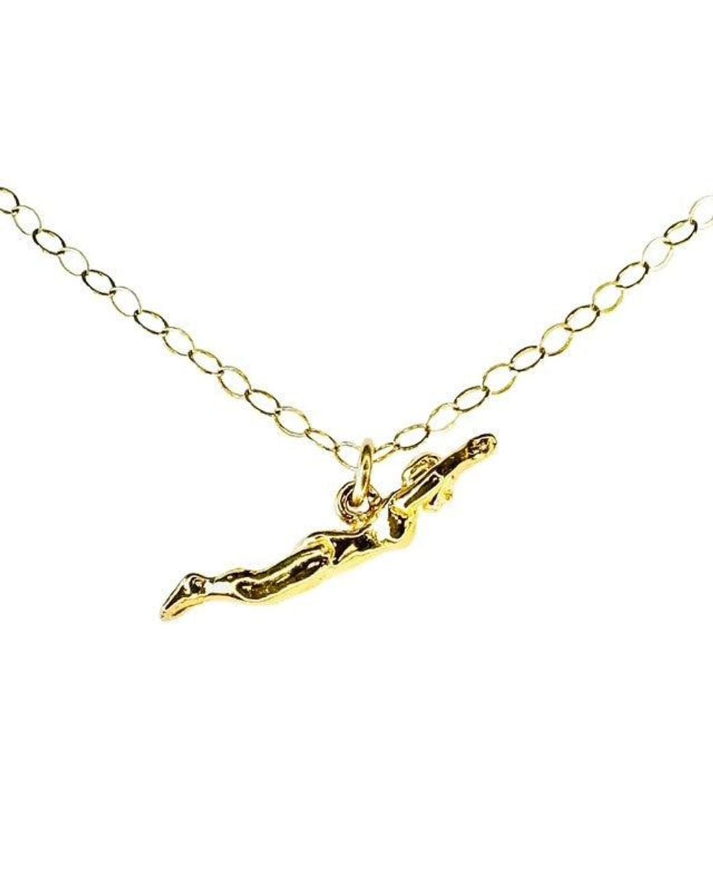 Lexi Jewelry Metallic Swimmer Charm Necklace